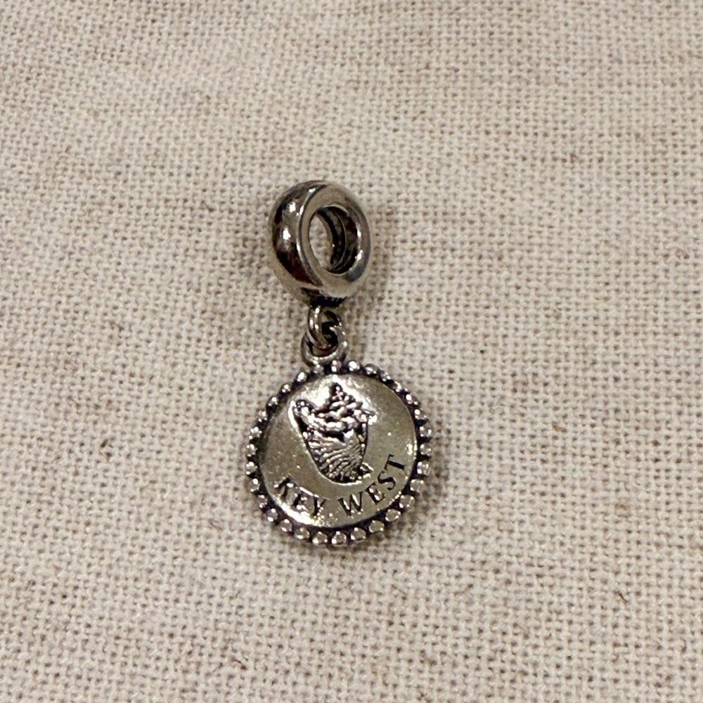 Pandora Black and Silver Coin Charm Necklace